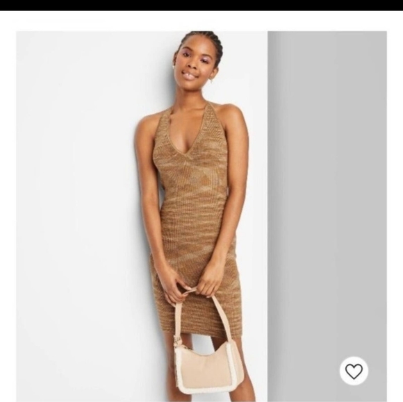 🐦3/$20🐦 Wild Fable sweater knit halter dress Y2K Large - Picture 2 of 8